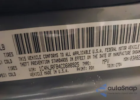 2012 Jeep Patriot Latitude z USA, uszkodzony, nr VIN 1C4NJRFB4CD608925